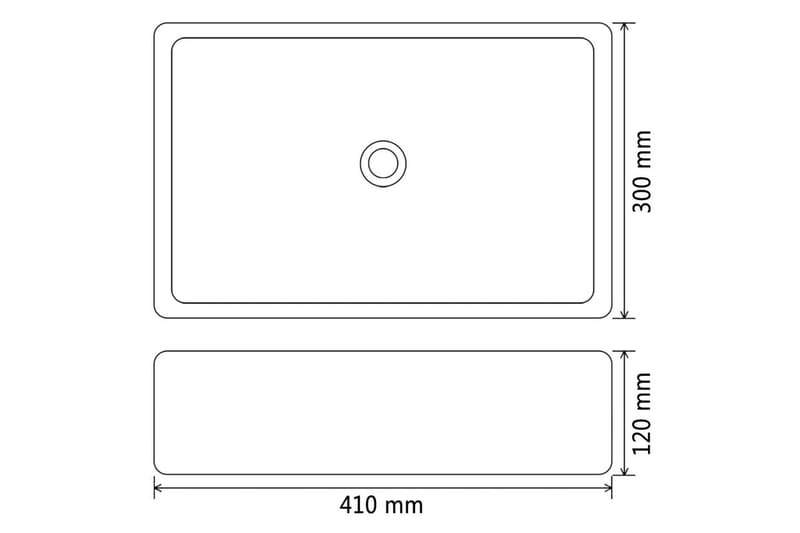 Keraaminen pesuallas suorakaide 41x30x12 cm musta - Musta - Pesuallas