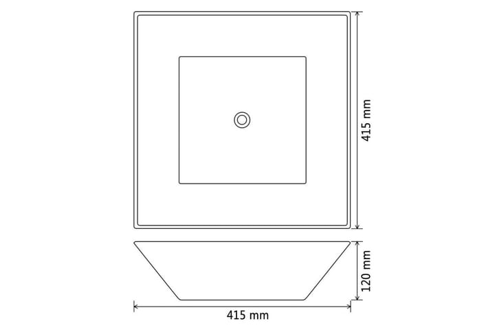 Keraaminen pesuallas neliö musta 41,5x41,5x12 cm - Musta - Pesuallas