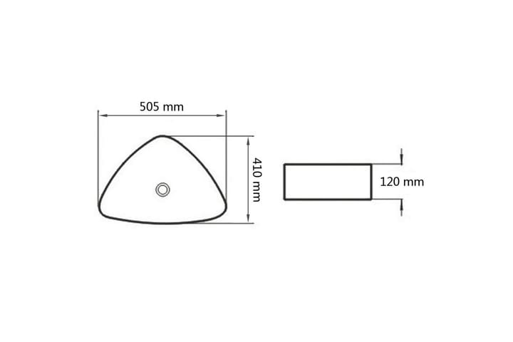 Kolmionmuotoinen pesuallas keraaminen Valkoinen 50,5x41x12cm - Valkoinen - Pesuallas