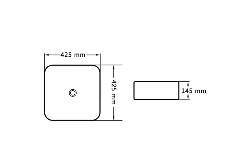 Pesuallas 42,5x42,5x14,5 cm keraaminen musta - Musta - Talo & remontointi - Keittiö & kylpyhuone - Kylpyhuone - Pesualtaat - Pesuallas