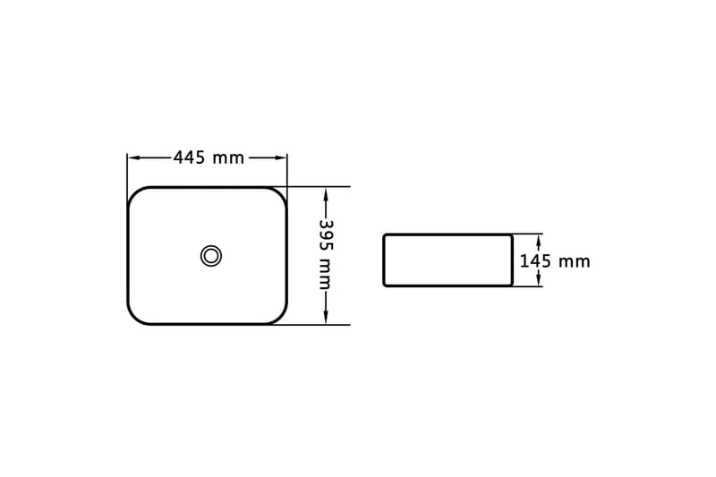 Pesuallas 44,5x39,5x14,5 cm keraaminen musta - Musta - Talo & remontointi - Keittiö & kylpyhuone - Kylpyhuone - Pesualtaat - Pesuallas
