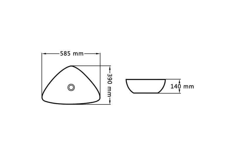 Pesuallas 58,5x39x14 cm keraaminen musta - Musta - Talo & remontointi - Keittiö & kylpyhuone - Kylpyhuone - Pesualtaat - Pesuallas