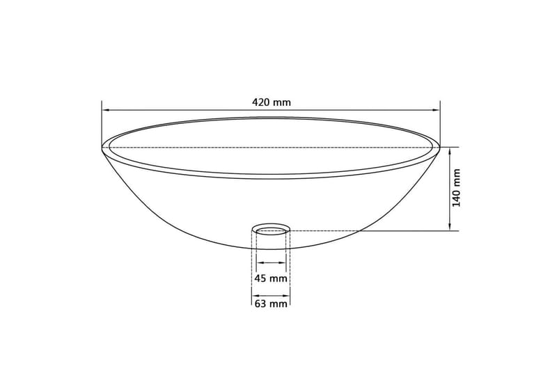 Pesuallas Karkaistu Lasi 42 cm Ruskea - Ruskea - Talo & remontointi - Keittiö & kylpyhuone - Kylpyhuone - Pesualtaat - Pesuallas
