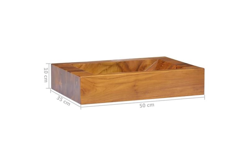 Pesuallas täysi tiikki 50x35x10 cm - Ruskea - Talo & remontointi - Keittiö & kylpyhuone - Kylpyhuone - Pesualtaat - Pesuallas