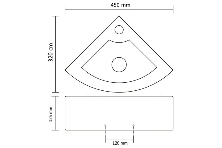 Pesuallas ylivuodolla 45x32x12,5 cm keraaminen hopea - Hopea - Pesuallas