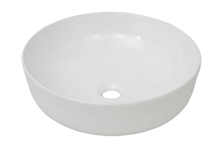 Pyöreä keraaminen pesuallas 41,5x13,5 cm Valkoinen - Valkoinen - Pesuallas