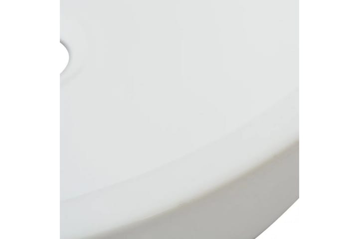 Pyöreä keraaminen pesuallas 42x12 cm Valkoinen - Valkoinen - Pesuallas