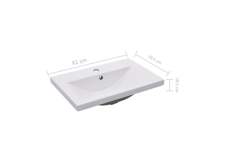 Sisäänrakennettu pesuallas 61x39,5x18,5 cm keraaminen - Valkoinen - Talo & remontointi - Keittiö & kylpyhuone - Kylpyhuone - Pesualtaat - Pesuallas