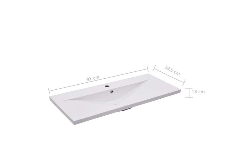 Sisäänrakennettu pesuallas 91x39,5x18,5 cm keraaminen - Valkoinen - Talo & remontointi - Keittiö & kylpyhuone - Kylpyhuone - Pesualtaat - Pesuallas