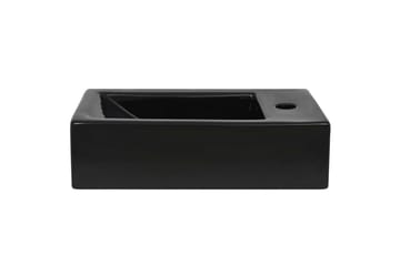 Suorakulmainen pesuallas hanareiällä keramia 46x25,5x12cm - Musta - Talo & remontointi - Keittiö & kylpyhuone - Kylpyhuone - Pesualtaat - Pesuallas