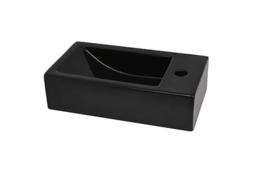 Suorakulmainen pesuallas hanareiällä keramia 46x25,5x12cm - Musta - Talo & remontointi - Keittiö & kylpyhuone - Kylpyhuone - Pesualtaat - Pesuallas