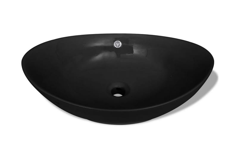 Ylellinen Keraaminen Ovaali Pesuallas 59 x 38,5 cm - Musta - Talo & remontointi - Keittiö & kylpyhuone - Kylpyhuone - Pesualtaat - Pesuallas