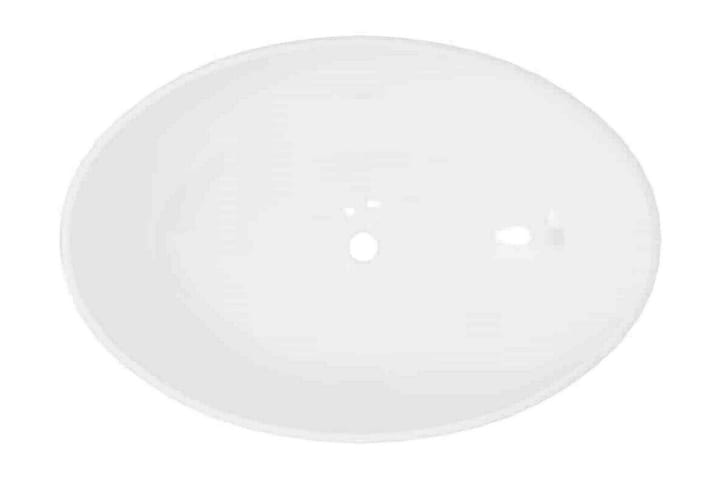 Ylellinen keraaminen pesuallas soikea 40x33 cm Valkoinen - Valkoinen - Pesuallas