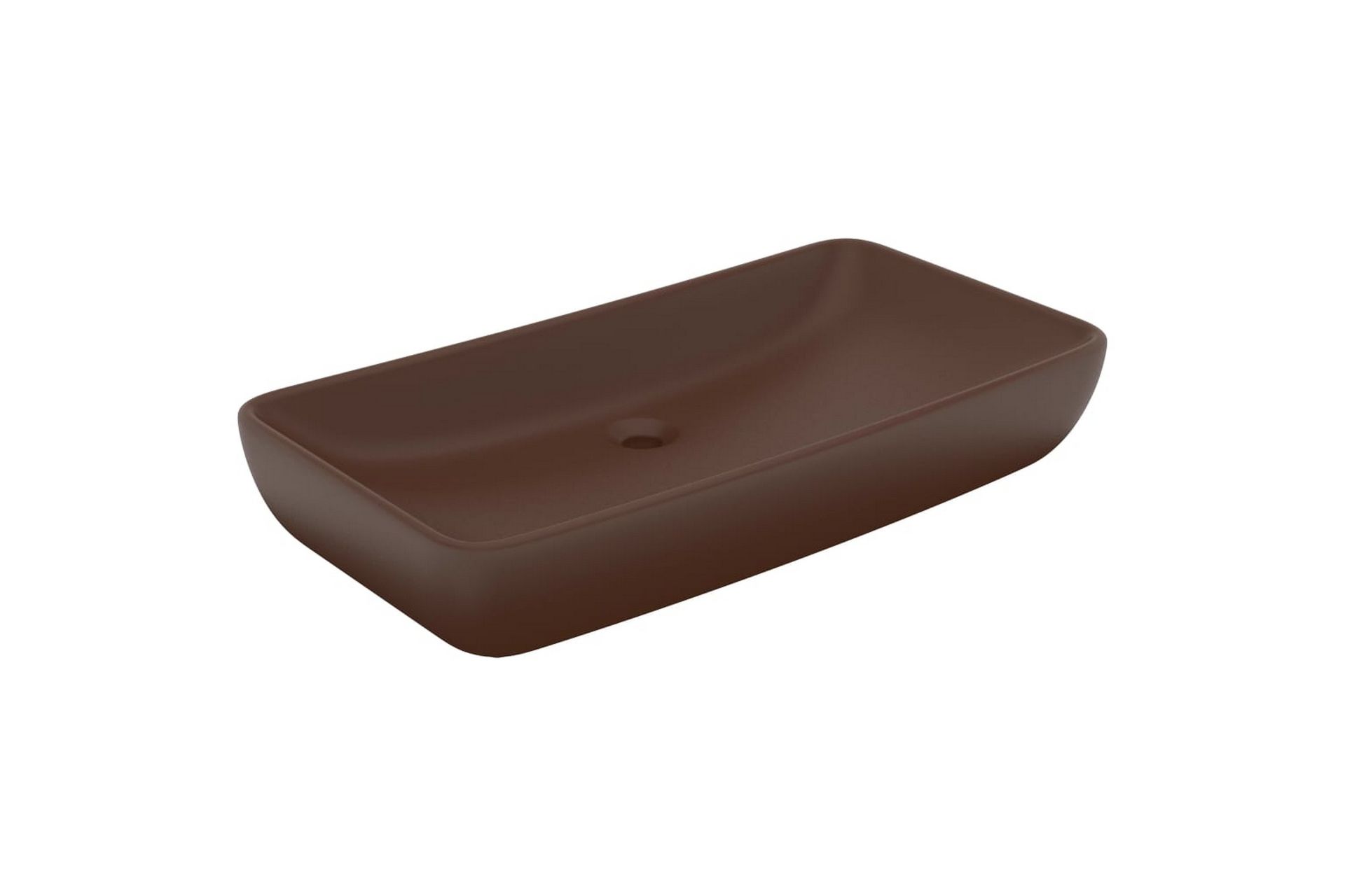 Ylellinen pesuallas suorakaide matta tummanruskea 71x38 cm - Talo & remontointi - Keittiö & kylpyhuone - Kylpyhuone - Pesualtaat - Pesuallas