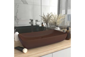 Ylellinen pesuallas suorakaide matta tummanruskea 71x38 cm - Talo & remontointi - Keittiö & kylpyhuone - Kylpyhuone - Pesualtaat - Pesuallas