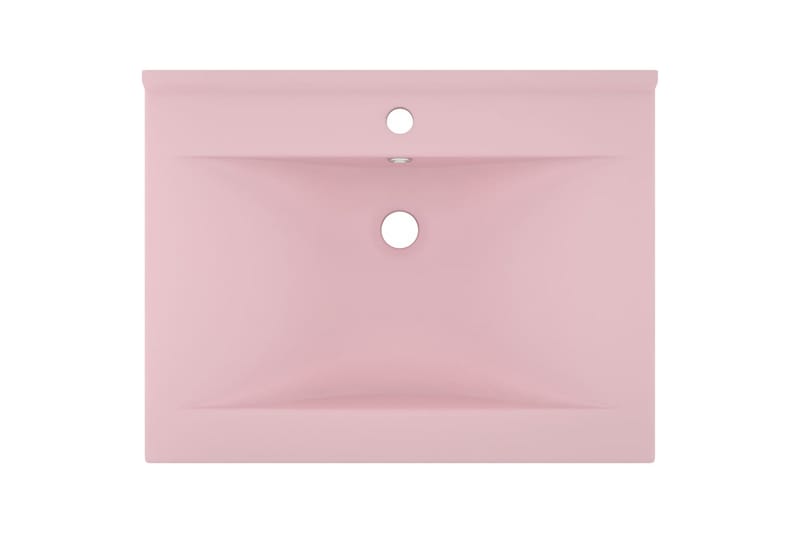 Ylellinen pesuallas hanareiällä matta pinkki 60x46 cm - Pesuallas