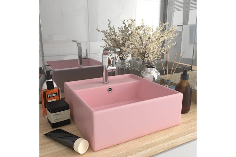 Ylellinen pesuallas ylivuotoaukolla pinkki 41x41 cm keraami - Talo & remontointi - Keittiö & kylpyhuone - Kylpyhuone - Pesualtaat - Pesuallas