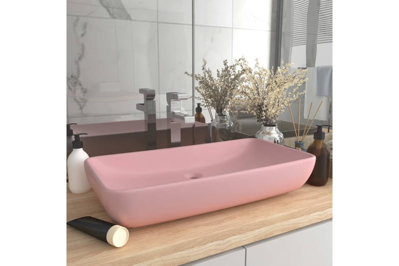 Ylellinen pesuallas suorakaide matta pinkki 71x38 cm keraami - Talo & remontointi - Keittiö & kylpyhuone - Kylpyhuone - Pesualtaat - Pesuallas