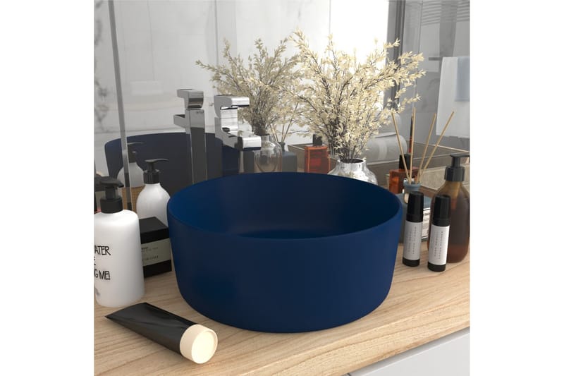 Ylellinen pesuallas pyöreä matta tummansininen 40x15 cm - Talo & remontointi - Keittiö & kylpyhuone - Kylpyhuone - Pesualtaat - Pesuallas