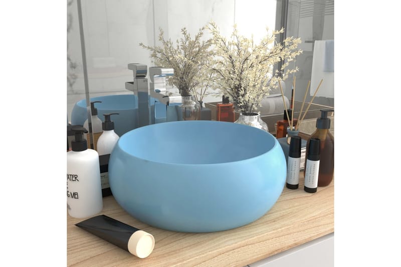 Ylellinen pesuallas pyöreä matta vaaleansininen 40x15cm - Talo & remontointi - Keittiö & kylpyhuone - Kylpyhuone - Pesualtaat - Pesuallas