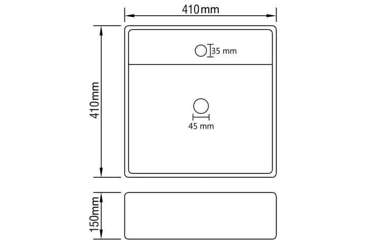 Ylellinen pesuallas neliö tummanharmaa 41x41 cm keraami - Pesuallas
