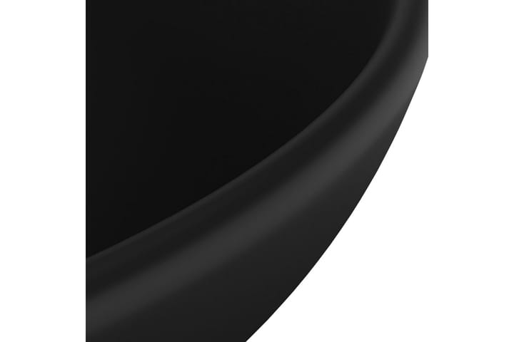 Ylellinen pesuallas pyöreä matta musta 32,5x14 cm keraami - Pesuallas