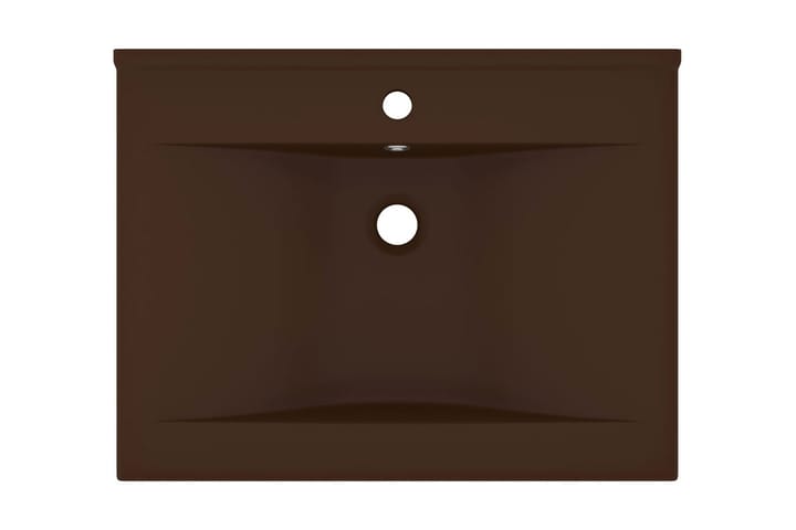 Ylellinen pesuallas hanareiällä tummanruskea 60x46 cm - Pesuallas