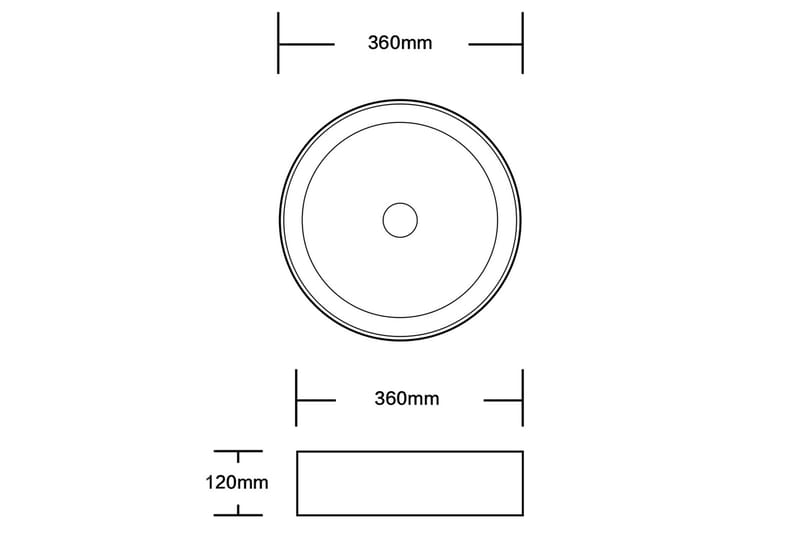 Pyöreä pesuallas 36 cm Musta - Lyfco - Talo & remontointi - Keittiö & kylpyhuone - Kylpyhuone - Pesualtaat - Vapaasti seisova pesuallas