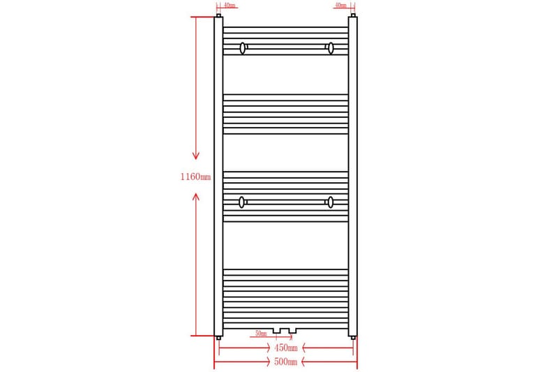 Kylpyhuoneen Keskuslämmitys Pyyheteline Kaareva 500x1160 mm - Harmaa - Talo & remontointi - Keittiö & kylpyhuone - Kylpyhuone - Pyyhekuivain - Pyyhekuivaimet vesikierto