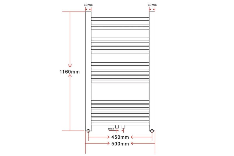 Kylpyhuoneen Keskuslämmitys Pyyheteline Kaareva 500x1160mm - Valkoinen - Talo & remontointi - Keittiö & kylpyhuone - Kylpyhuone - Pyyhekuivain - Pyyhekuivaimet vesikierto
