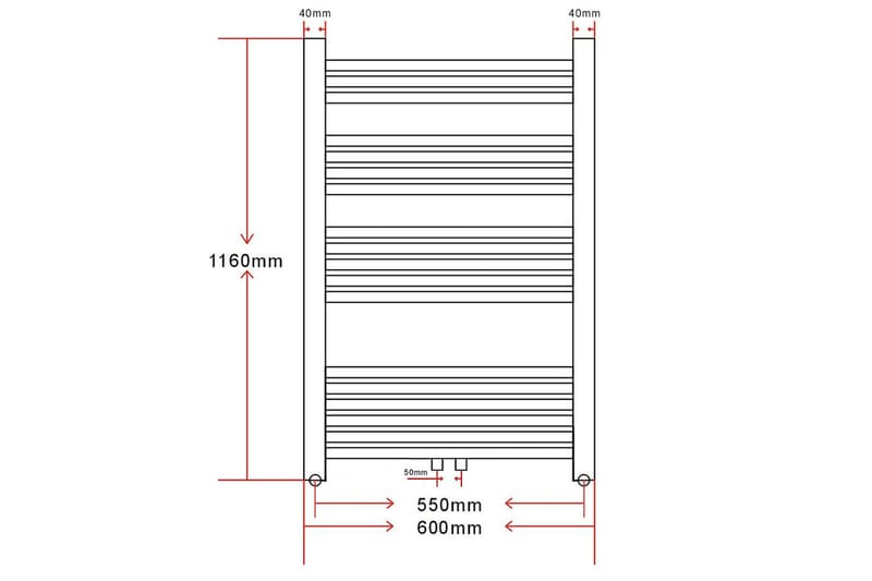 Kylpyhuoneen Keskuslämmitys Pyyheteline Suora 600 x 1160 mm - Valkoinen - Talo & remontointi - Keittiö & kylpyhuone - Kylpyhuone - Pyyhekuivain - Pyyhekuivaimet vesikierto