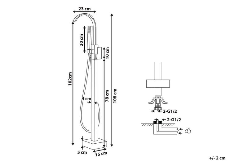 Kylpyammehana Tusayan Vapaasti seisova - Kulta - Talo & remontointi - Keittiö & kylpyhuone - Kylpyhuone - Sekoittajat & hanat - Ammehanat