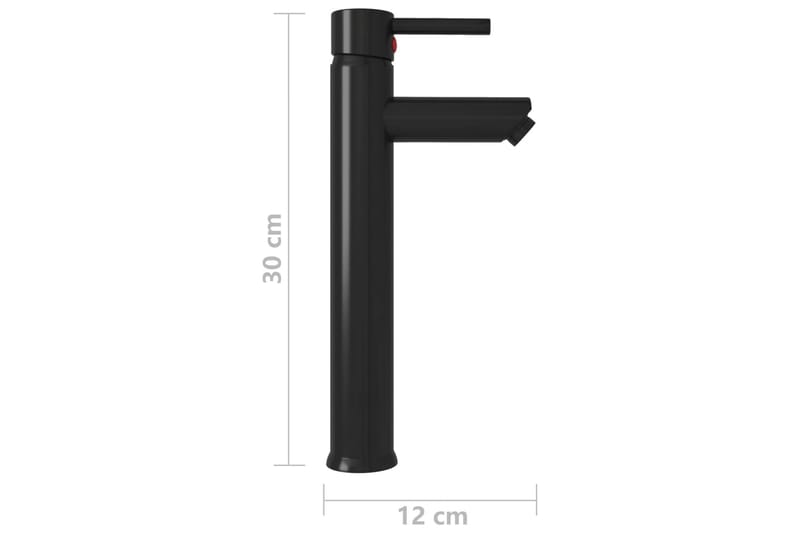 Kylpyhuoneen hana musta 12x30 cm - Ammesekoittajat - Ammehanat