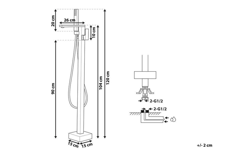Kylpyammehana Gailberg Vapaasti seisova - Kulta - Talo & remontointi - Keittiö & kylpyhuone - Kylpyhuone - Sekoittajat & hanat - Lattiasekoittajat