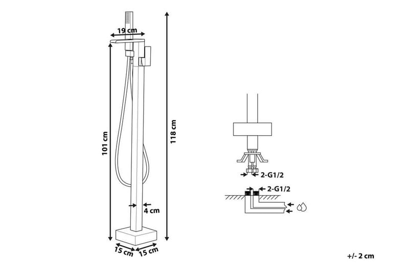 Kylpyammehana Lomongo Vapaasti seisova - Musta - Talo & remontointi - Keittiö & kylpyhuone - Kylpyhuone - Sekoittajat & hanat - Lattiasekoittajat