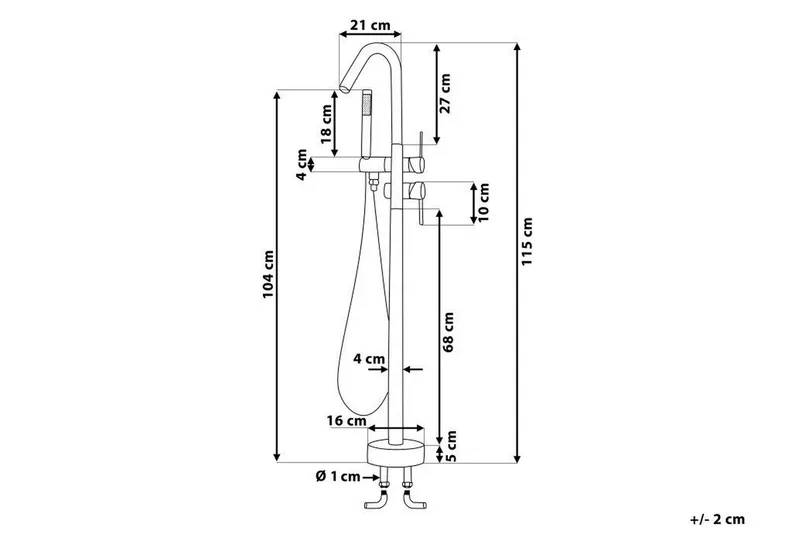 Marale Kylpyammehana vapaasti seisova - Mattamusta/Kulta - Talo & remontointi - Keittiö & kylpyhuone - Kylpyhuone - Sekoittajat & hanat - Lattiasekoittajat