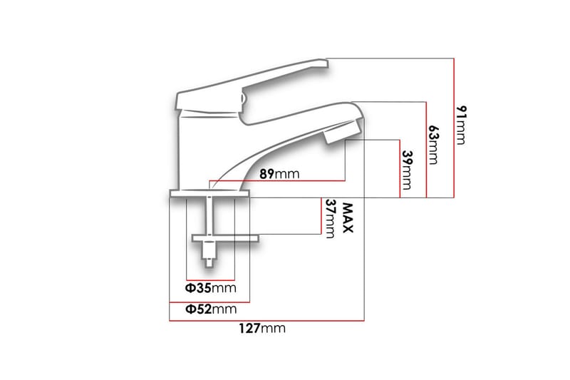 Keittiöhana Ecoico - Harmaa - Talo & remontointi - Keittiö & kylpyhuone - Kylpyhuone - Sekoittajat & hanat - Pesuallashanat