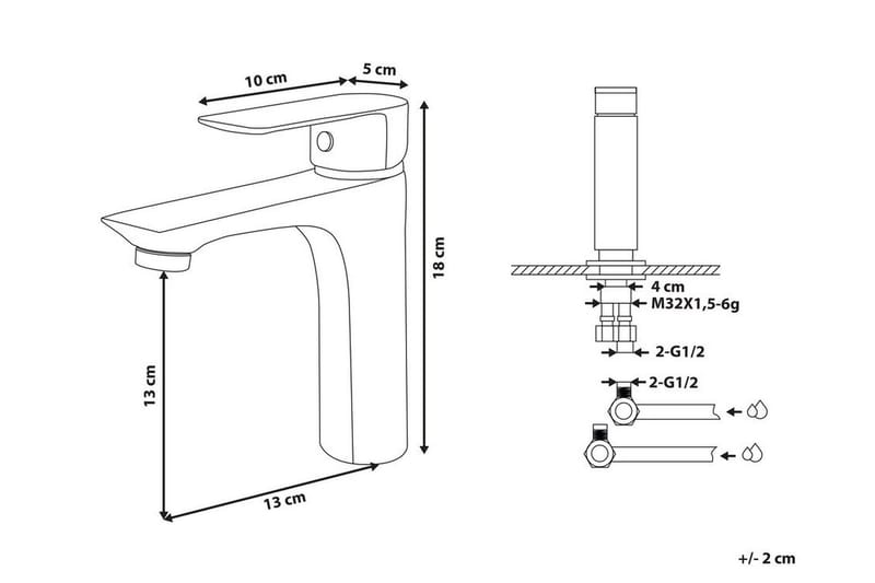 Pesuallashana Montardon - Kulta - Talo & remontointi - Keittiö & kylpyhuone - Kylpyhuone - Sekoittajat & hanat - Pesuallashanat