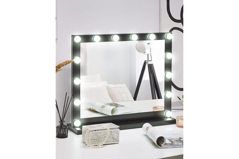 Sminkbordsspegel Beliani Beauvoir Black - Talo & remontointi - Keittiö & kylpyhuone - Kylpyhuone - Kylpyhuonetarvikkeet