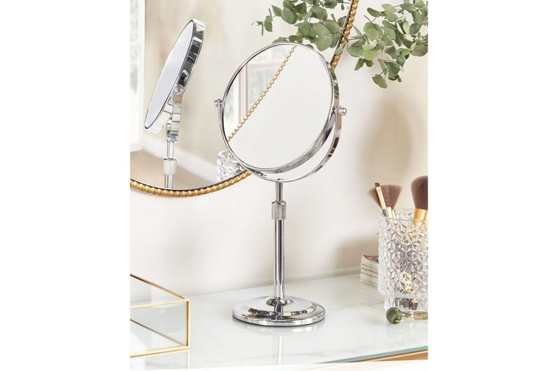 Sminkspegel Beliani Aveyron Guld Silver - Talo & remontointi - Keittiö & kylpyhuone - Kylpyhuone - Kylpyhuonetarvikkeet