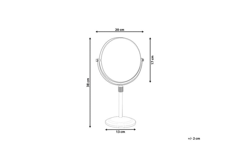 Sminkspegel Beliani Aveyron Guld Silver - Talo & remontointi - Keittiö & kylpyhuone - Kylpyhuone - Kylpyhuonetarvikkeet