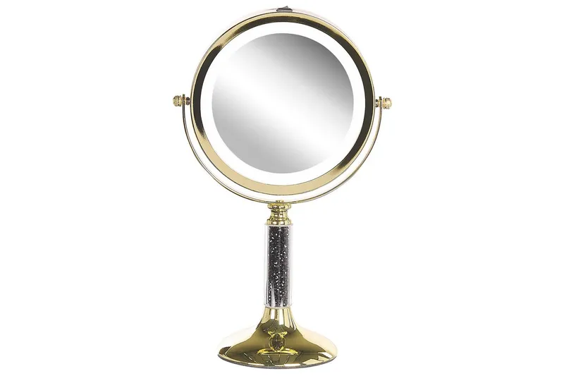 Sminkspegel Beliani Baixas Guld/svart GOLD||Black, undefined