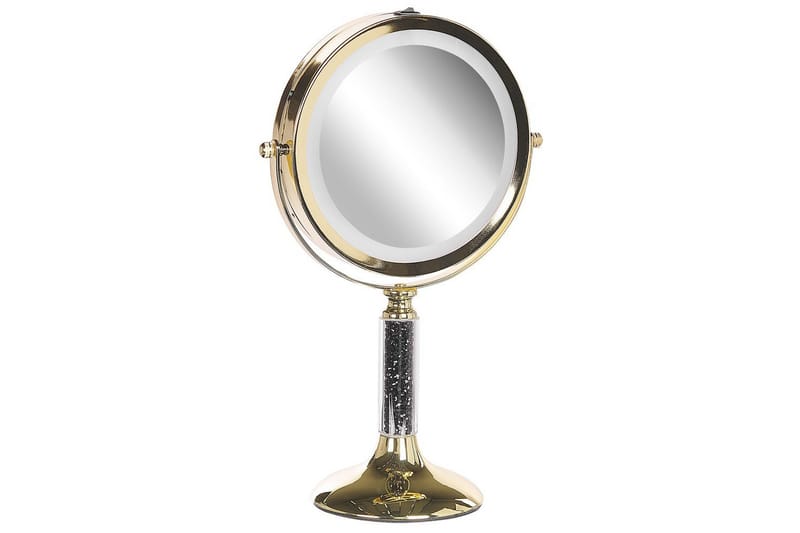 Sminkspegel Beliani Baixas Guld/svart GOLD||Black - Talo & remontointi - Keittiö & kylpyhuone - Kylpyhuone - Kylpyhuonetarvikkeet