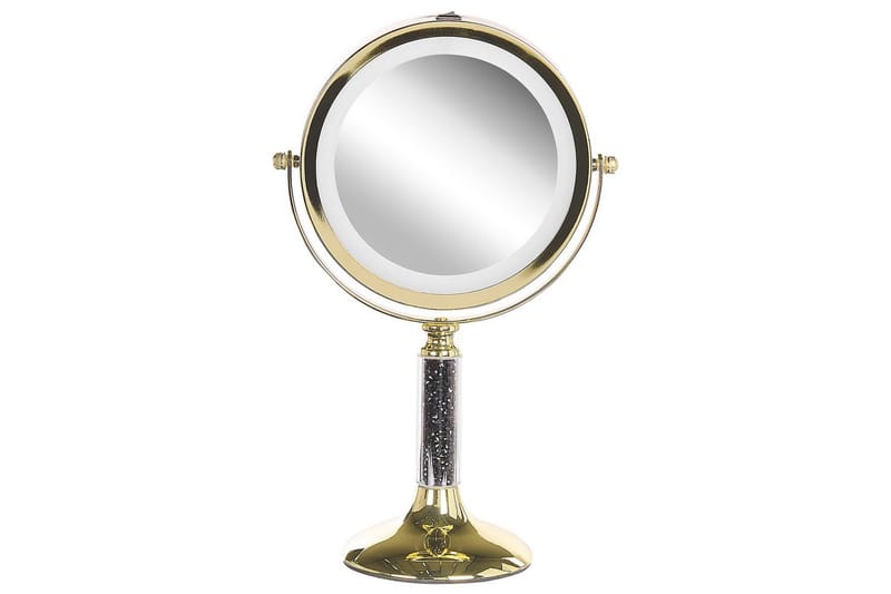 Sminkspegel Beliani Baixas Guld/svart GOLD||Black - Talo & remontointi - Keittiö & kylpyhuone - Kylpyhuone - Kylpyhuonetarvikkeet