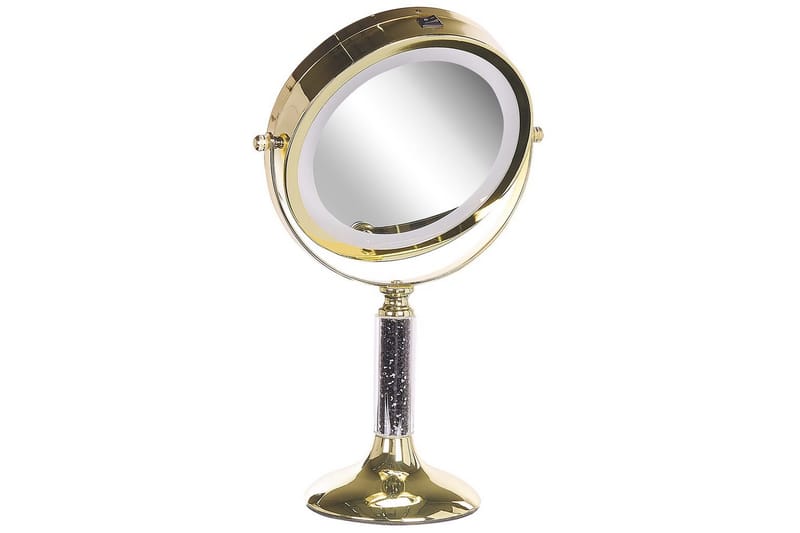 Sminkspegel Beliani Baixas Guld/svart GOLD||Black - Talo & remontointi - Keittiö & kylpyhuone - Kylpyhuone - Kylpyhuonetarvikkeet