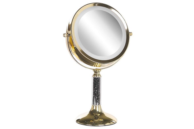 Sminkspegel Beliani Baixas Guld/svart GOLD||Black - Talo & remontointi - Keittiö & kylpyhuone - Kylpyhuone - Kylpyhuonetarvikkeet