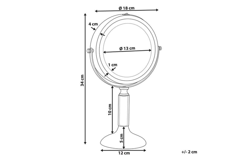 Sminkspegel Beliani Baixas Guld/svart GOLD||Black - Talo & remontointi - Keittiö & kylpyhuone - Kylpyhuone - Kylpyhuonetarvikkeet
