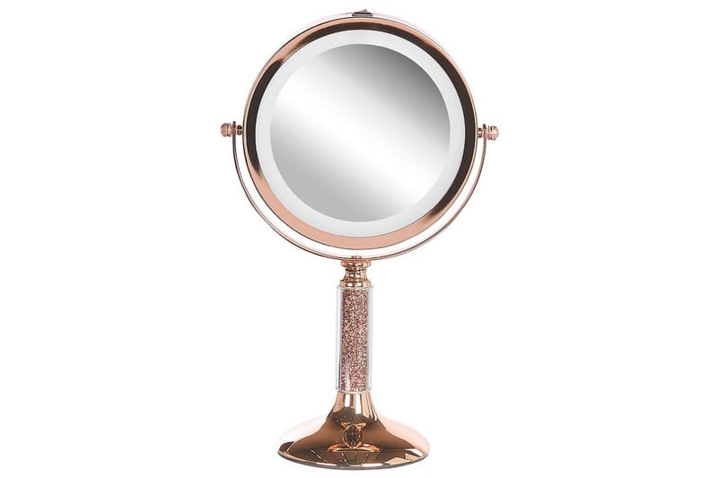 Sminkspegel Beliani Baixas Guld/svart Rose||GOLD - Talo & remontointi - Keittiö & kylpyhuone - Kylpyhuone - Kylpyhuonetarvikkeet