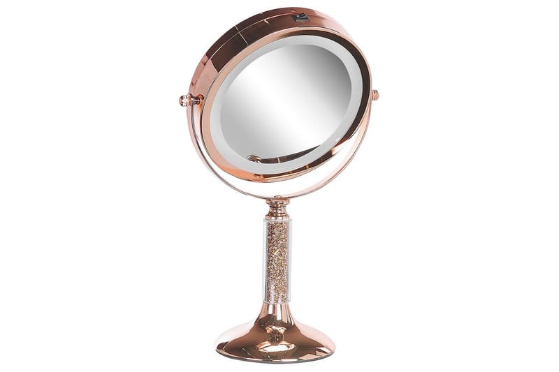 Sminkspegel Beliani Baixas Guld/svart Rose||GOLD - Talo & remontointi - Keittiö & kylpyhuone - Kylpyhuone - Kylpyhuonetarvikkeet