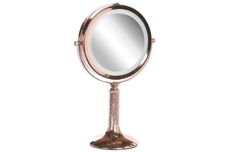 Sminkspegel Beliani Baixas Guld/svart Rose||GOLD - Talo & remontointi - Keittiö & kylpyhuone - Kylpyhuone - Kylpyhuonetarvikkeet